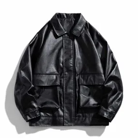 American Style PU Leather Punk Bomber Jacket