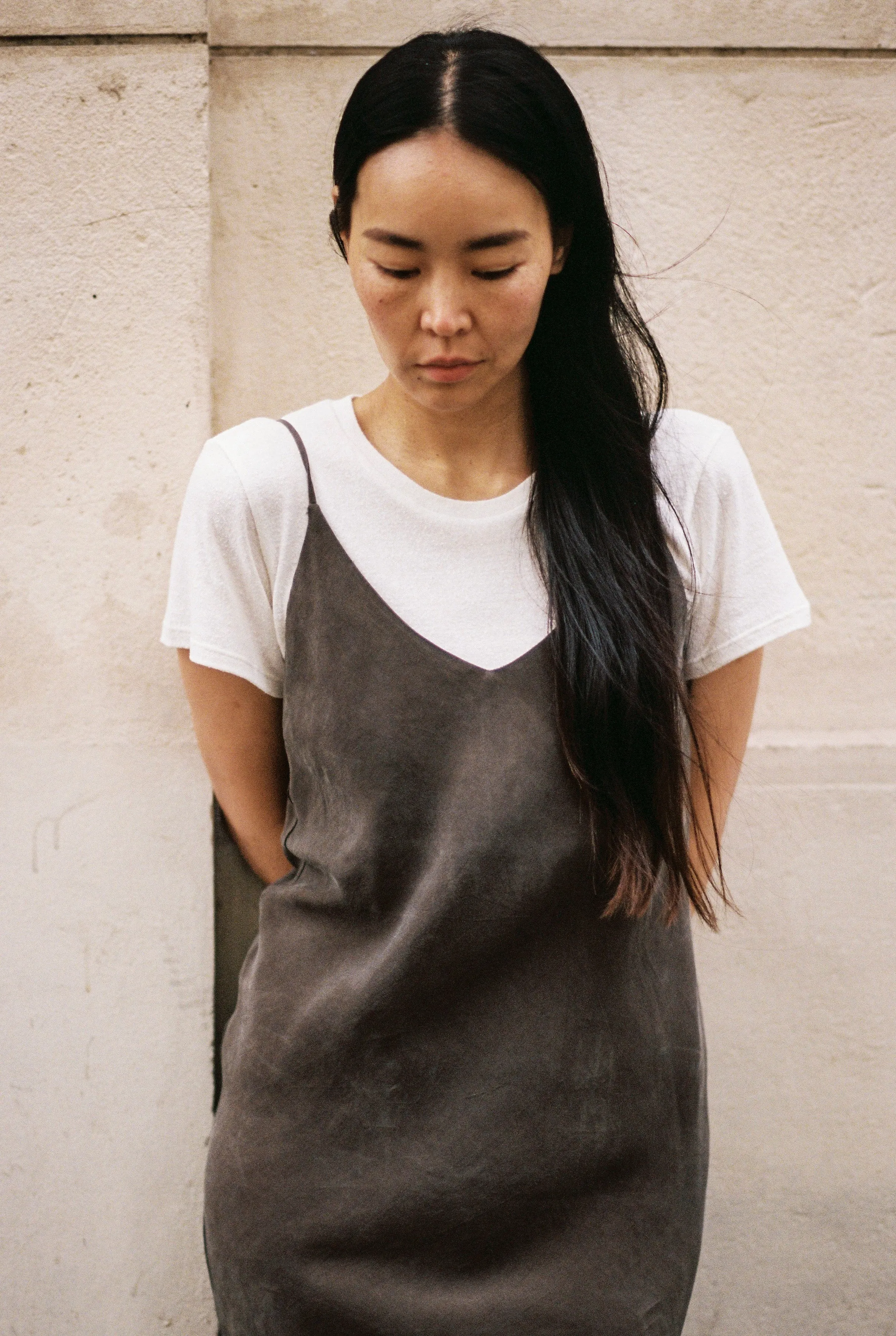 Anaise Slip Dress, Japanese Cupro, Walnut