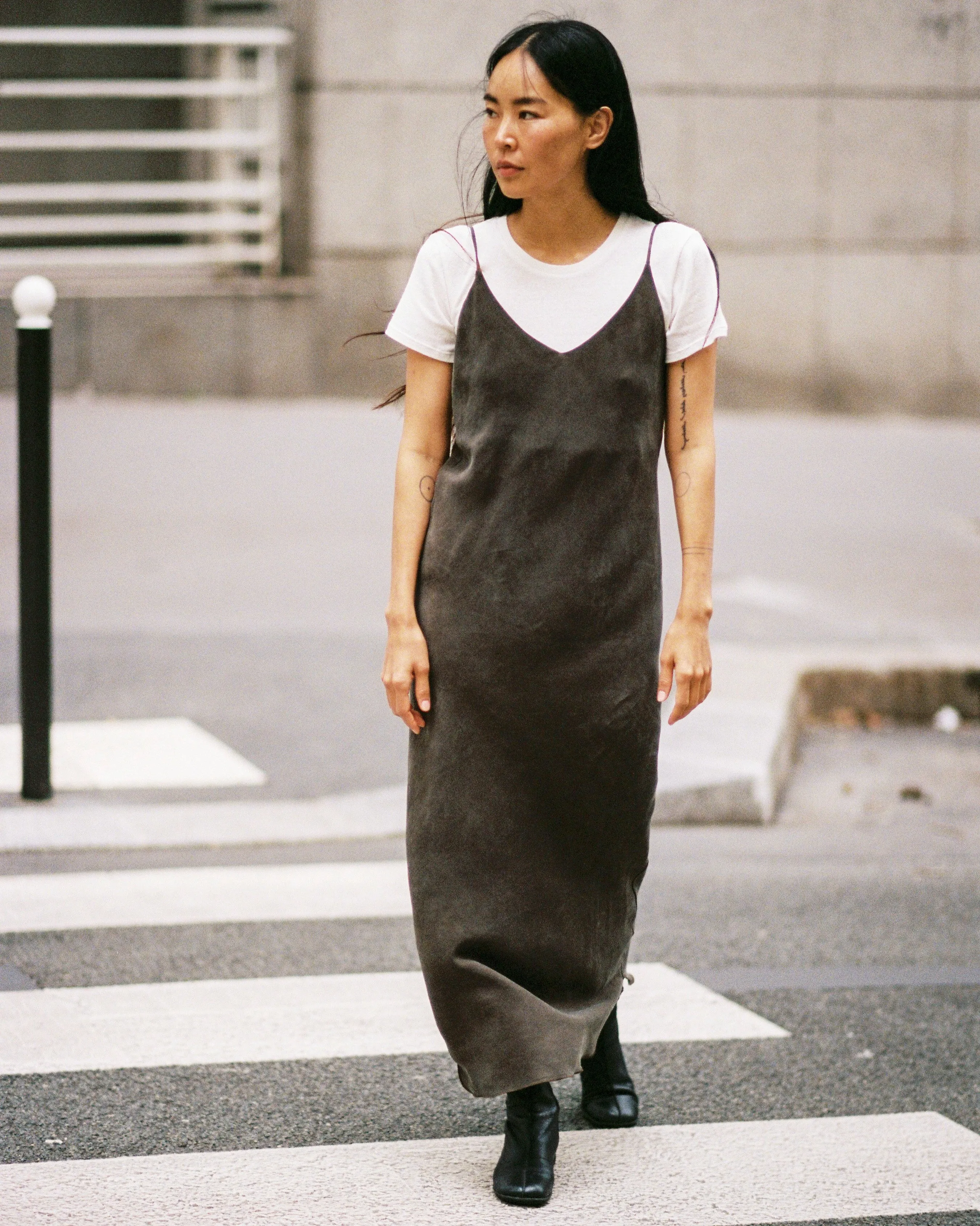 Anaise Slip Dress, Japanese Cupro, Walnut