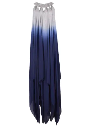 Asymmetrical Chiffon Maxi Dress