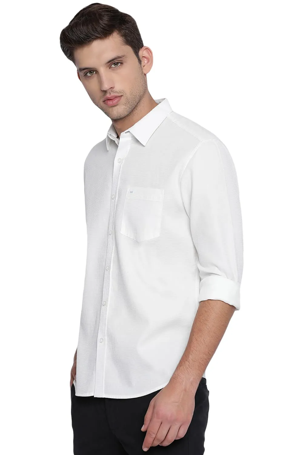 Basics Slim Fit Structure Shirt