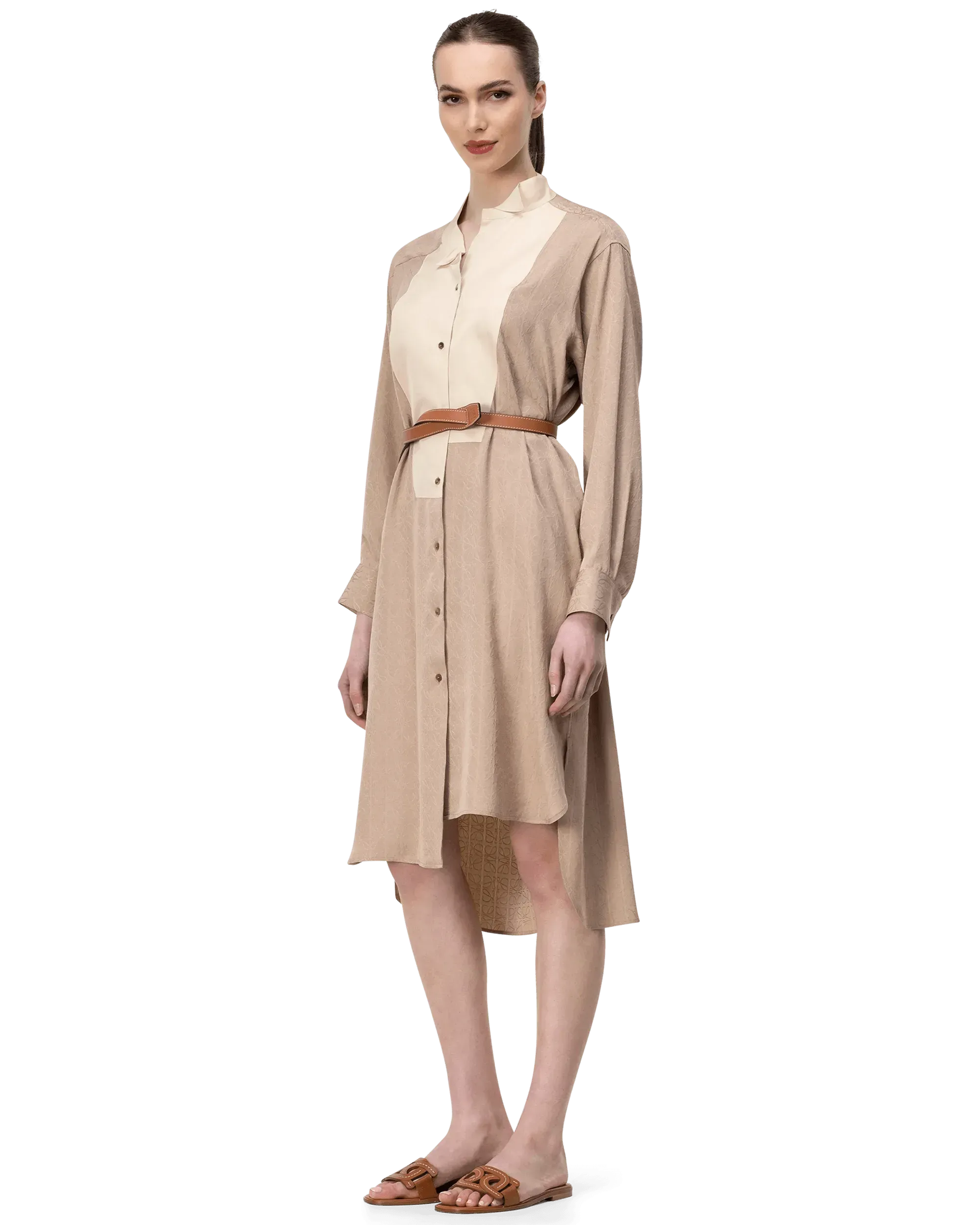 Belted Asymmetrical Shirt Dress