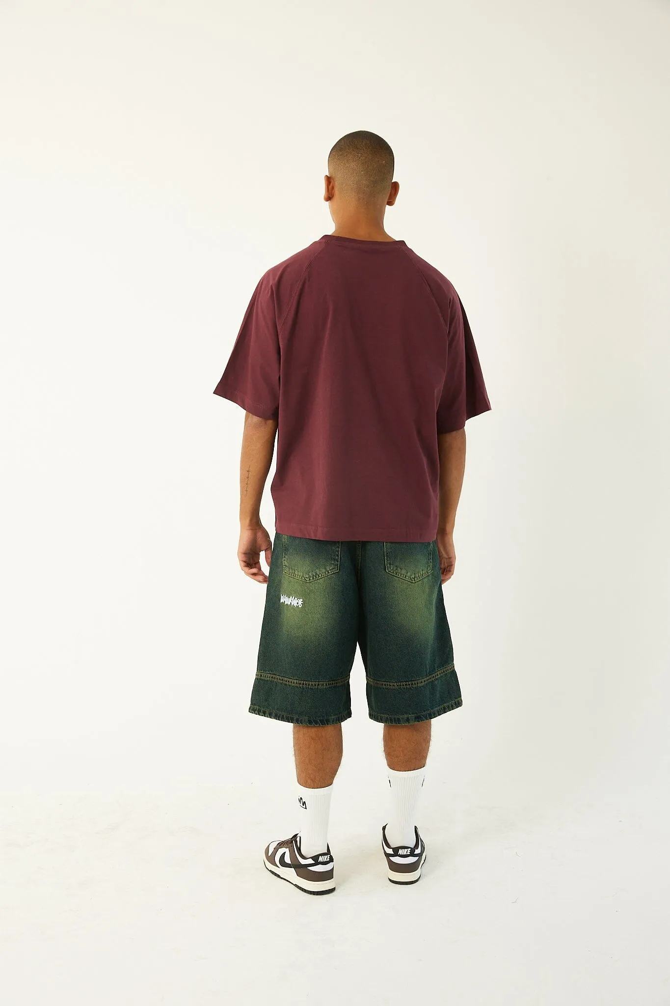 Burgundy IYS Printed Boxy Fit Tee