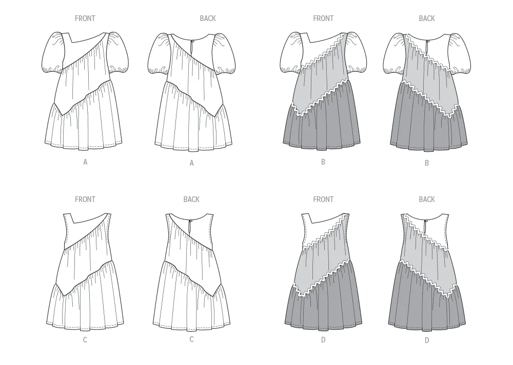 Butterick sewing pattern B6988 Children's Dresses