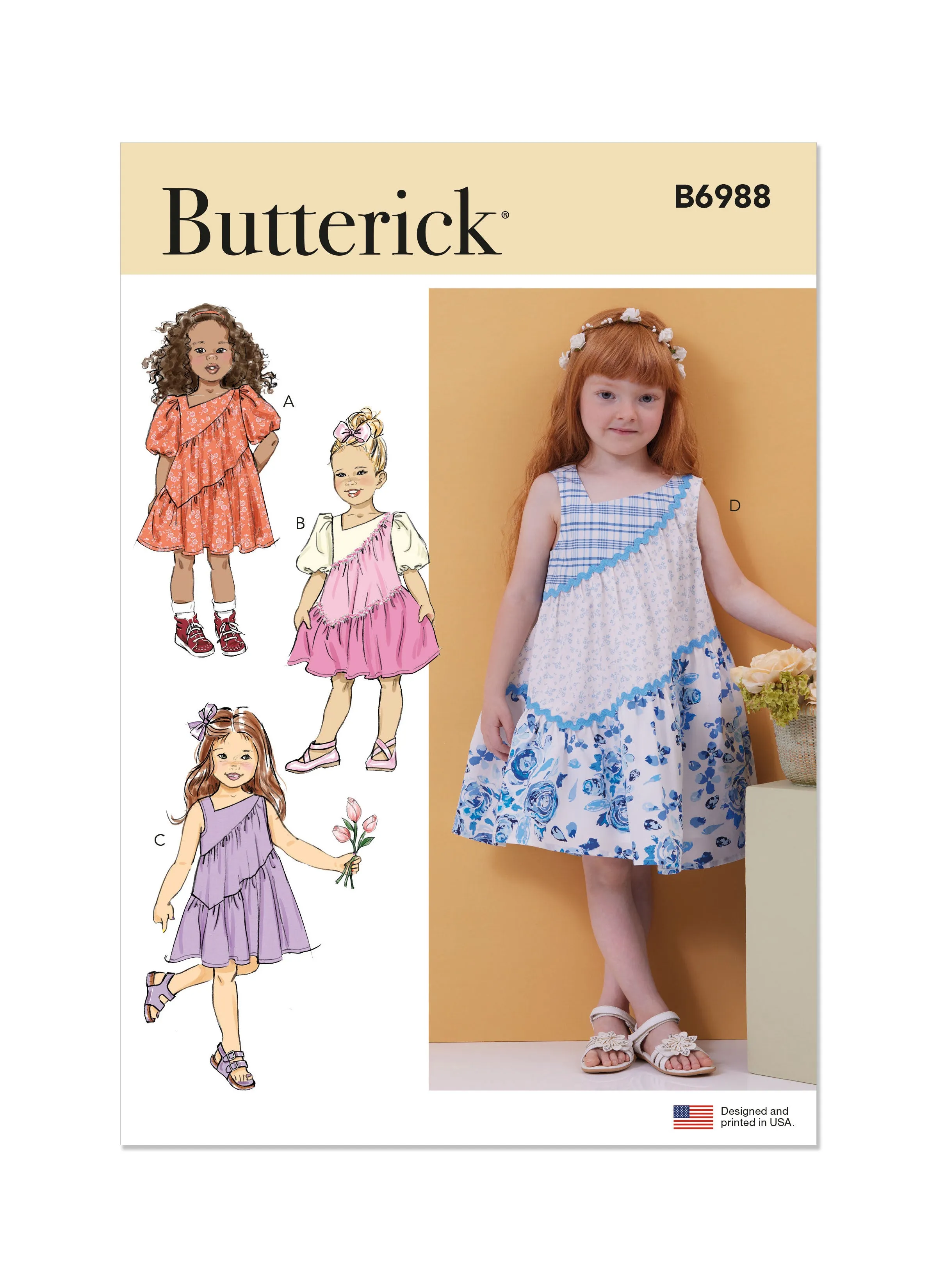 Butterick sewing pattern B6988 Children's Dresses