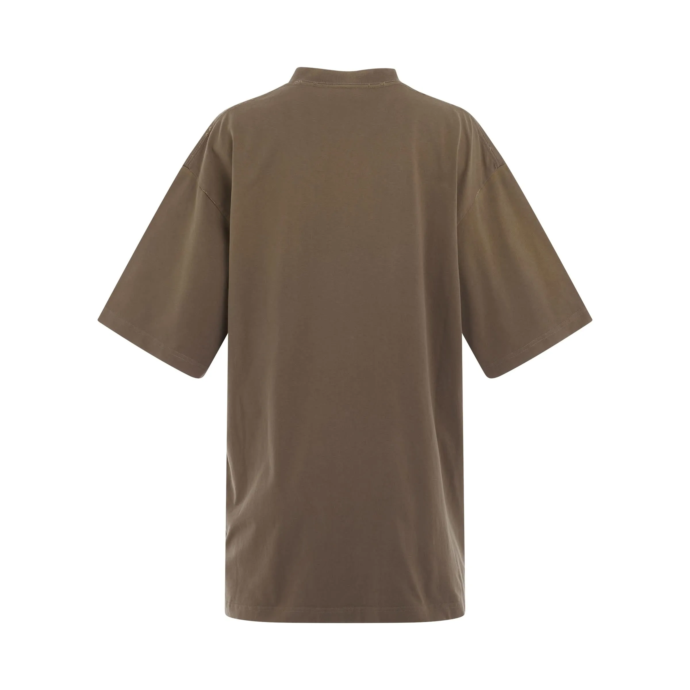 Caps Logo Boxy T-Shirt in Taupe/Black