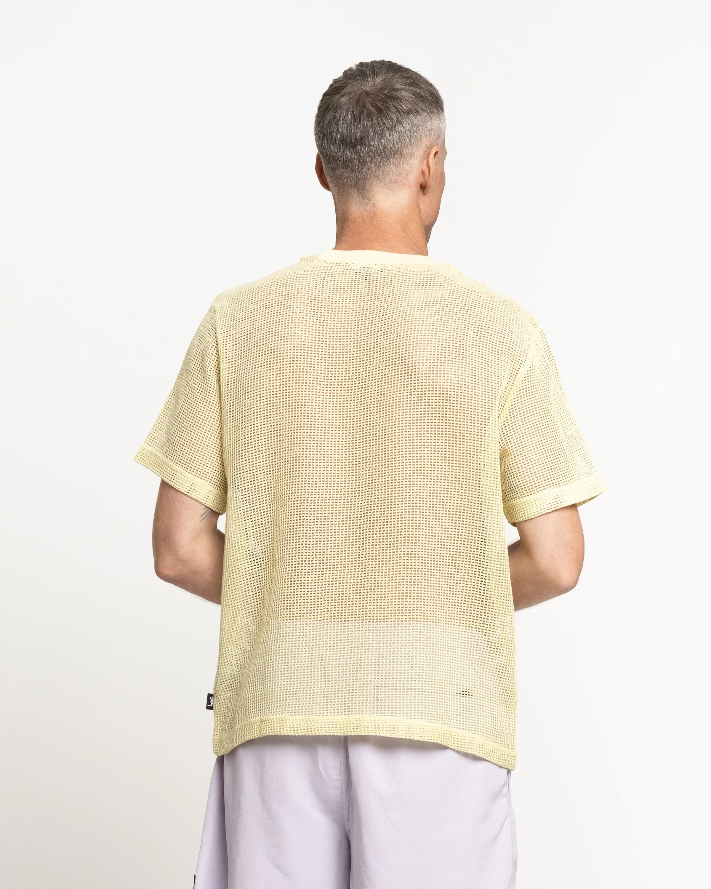 Cotton Mesh Crew in Yellow