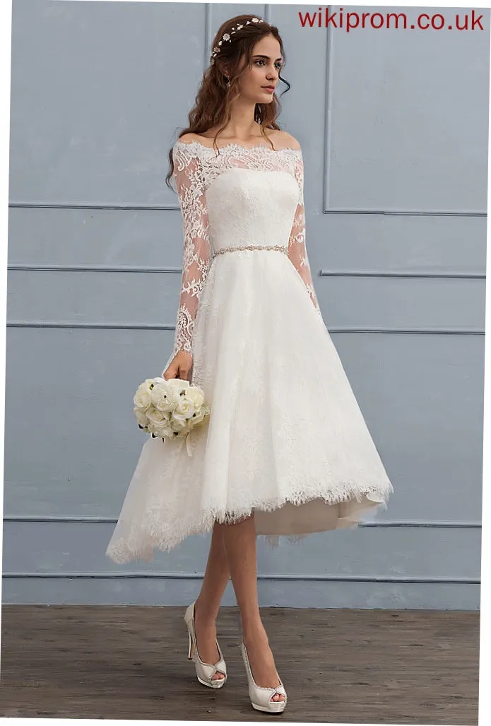 Dress A-Line Shyanne Wedding Lace With Wedding Dresses Asymmetrical Beading