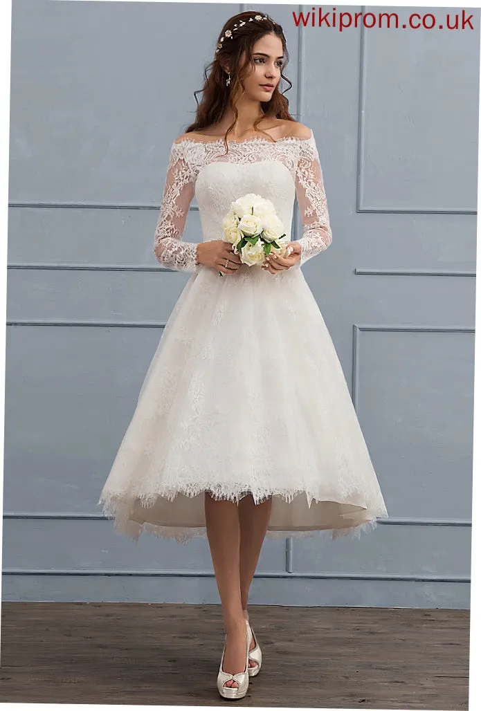 Dress A-Line Shyanne Wedding Lace With Wedding Dresses Asymmetrical Beading