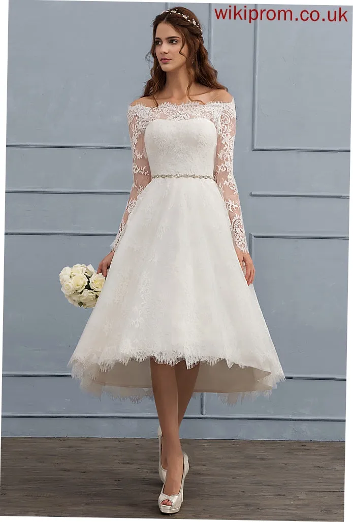 Dress A-Line Shyanne Wedding Lace With Wedding Dresses Asymmetrical Beading