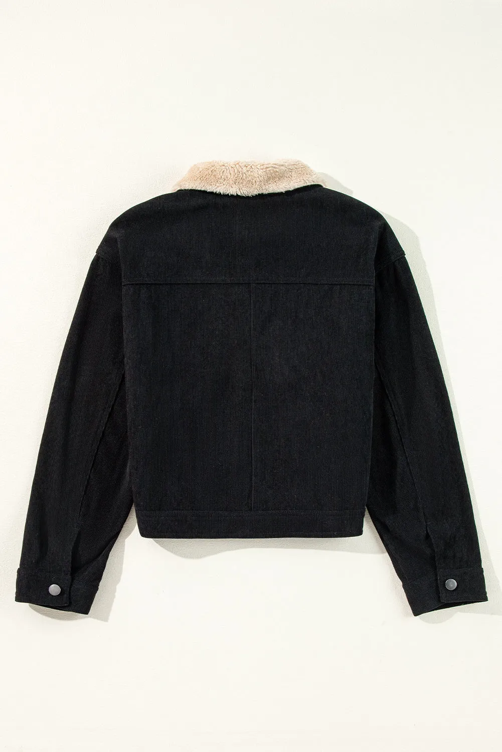 Fleece Lined Corduroy Crop Jacket