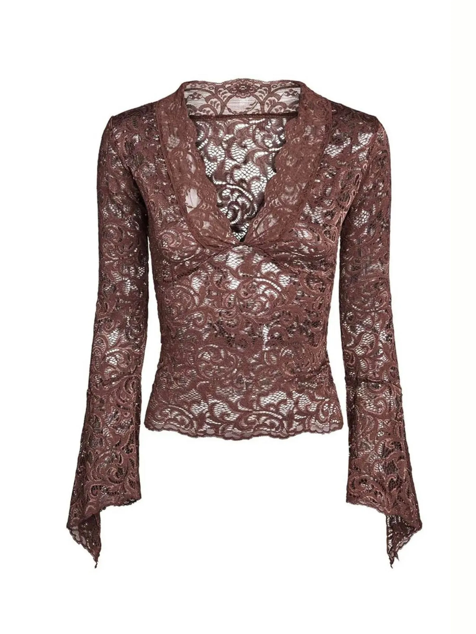 Giabella Lace Top in Brown