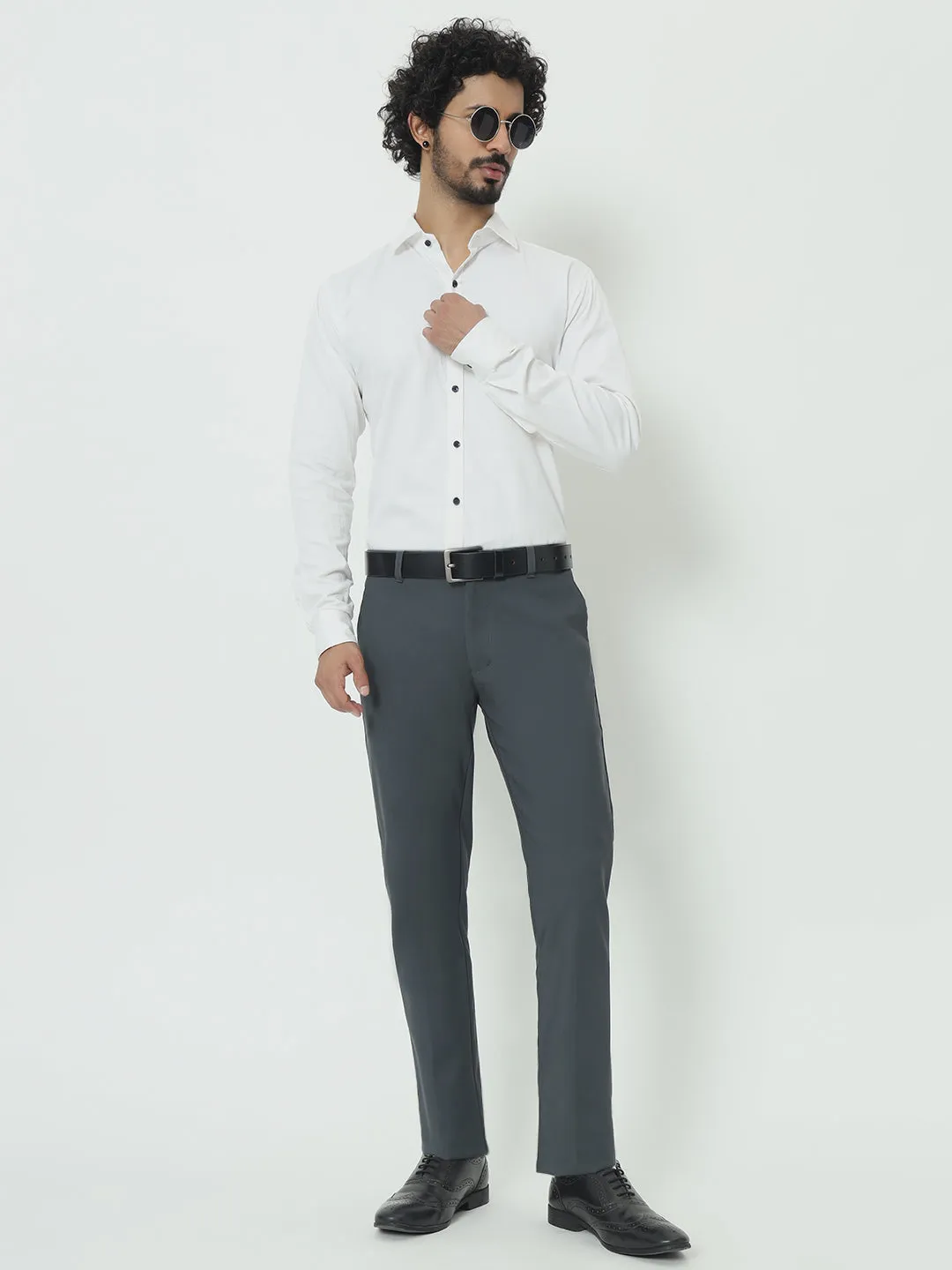 GREY SLIM TROUSERS