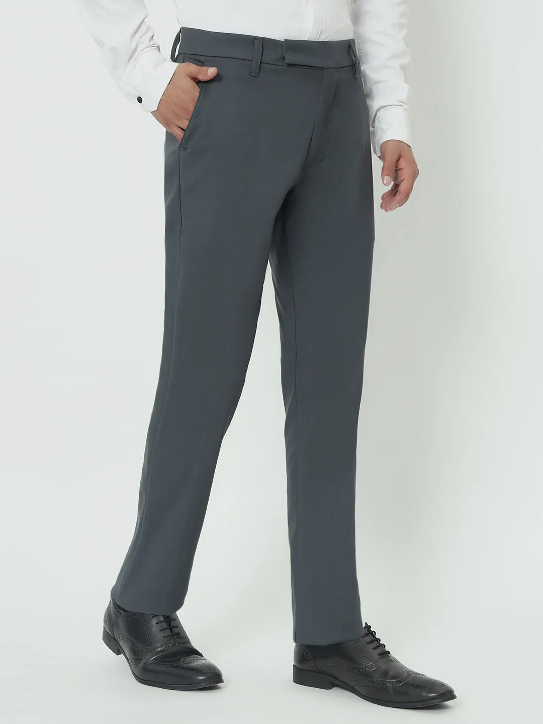 GREY SLIM TROUSERS