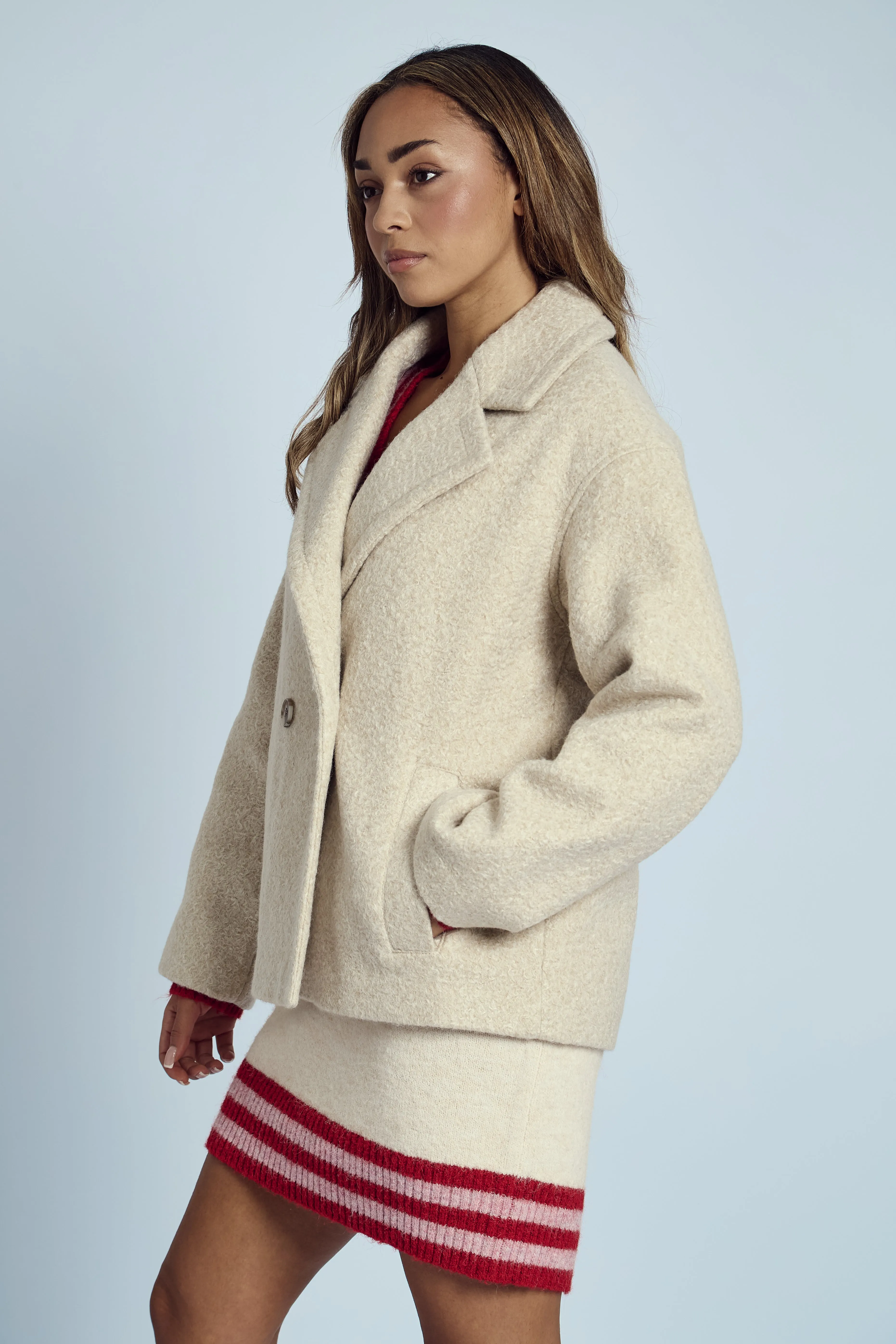 GROVER BOUCLE CROPPED COAT