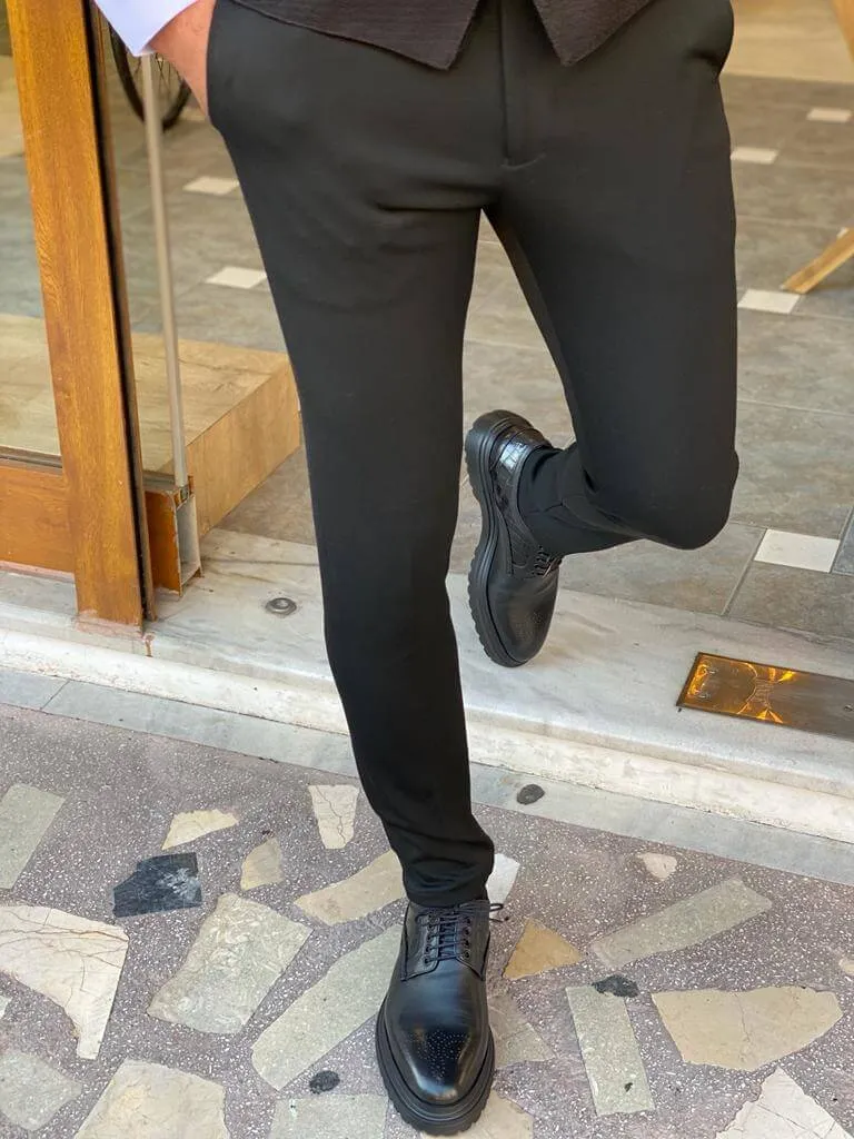 Hollo Black Slim Fit Trousers