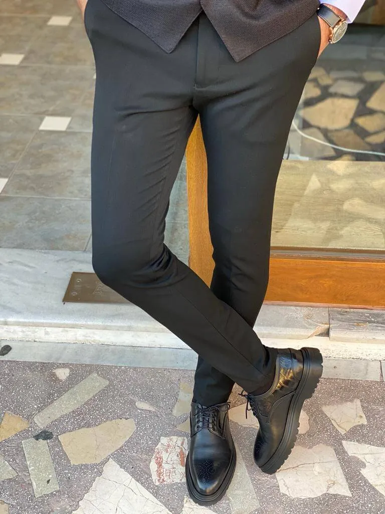 Hollo Black Slim Fit Trousers