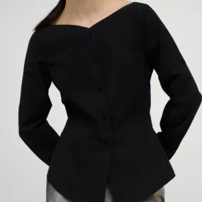 Luxury Ballerina Neck Button Up Shirt