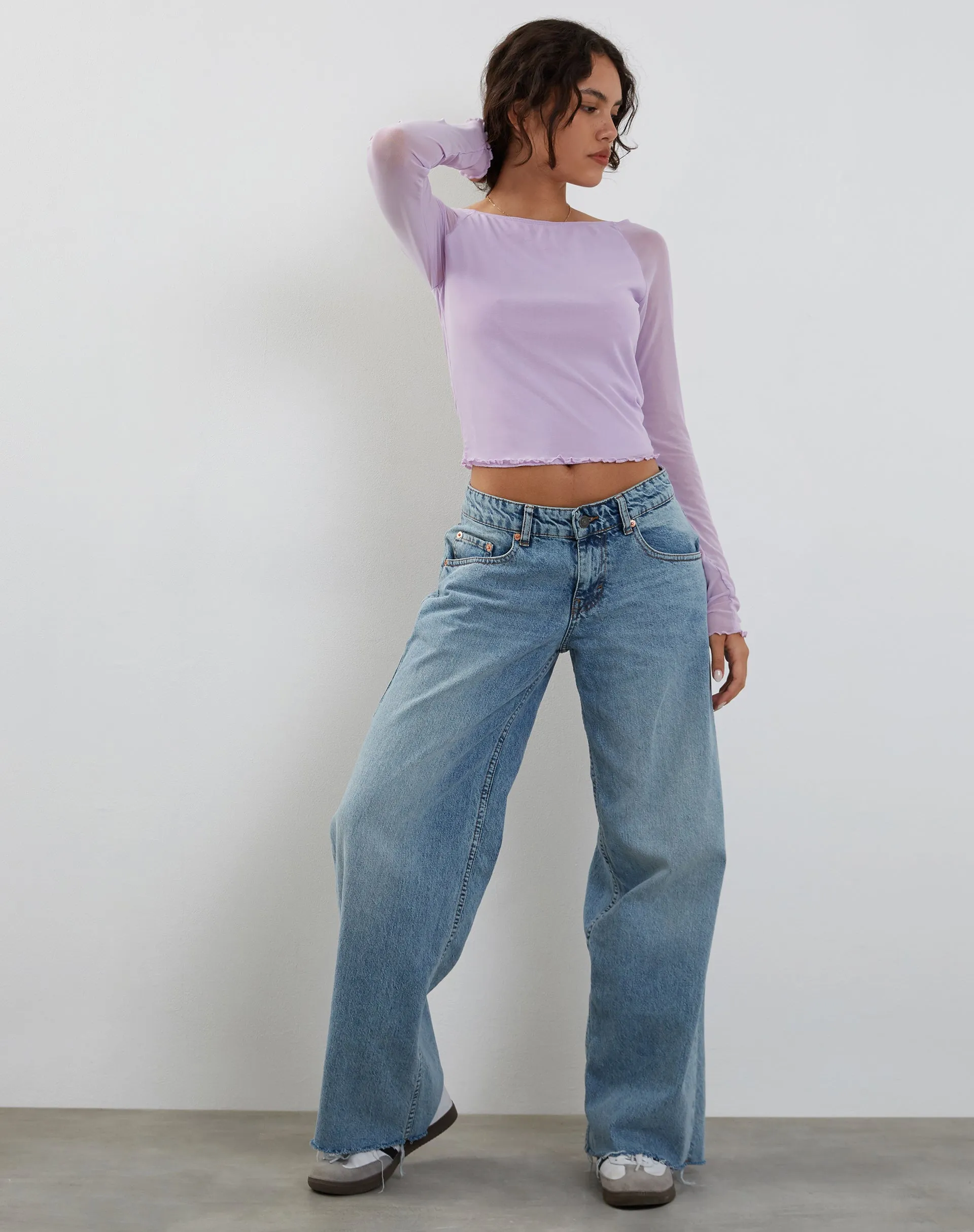 Mahira Long Sleeve Top in Lilac