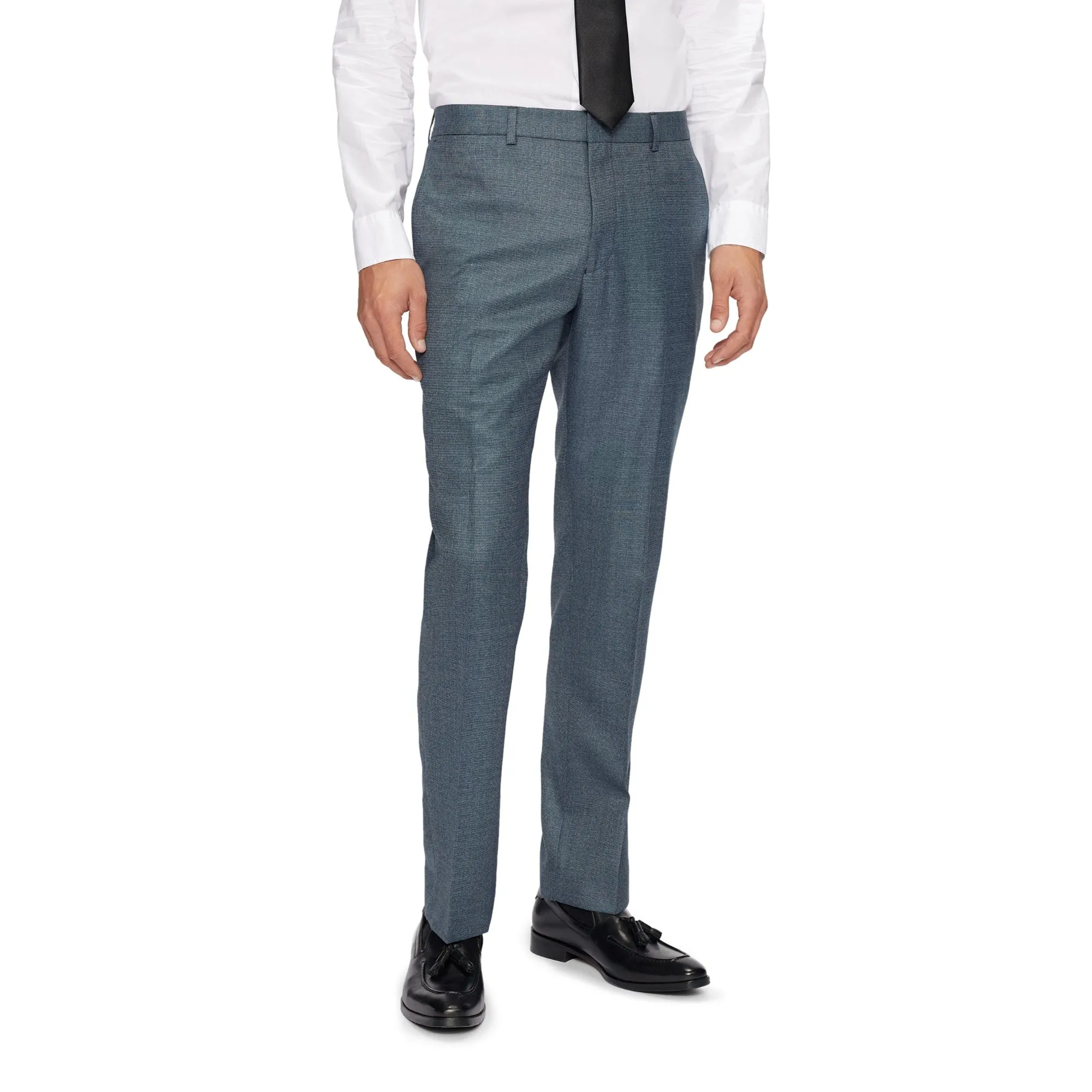 Men Mps-Darlyts-Slim Fit Textured Suit Trouser - Blue