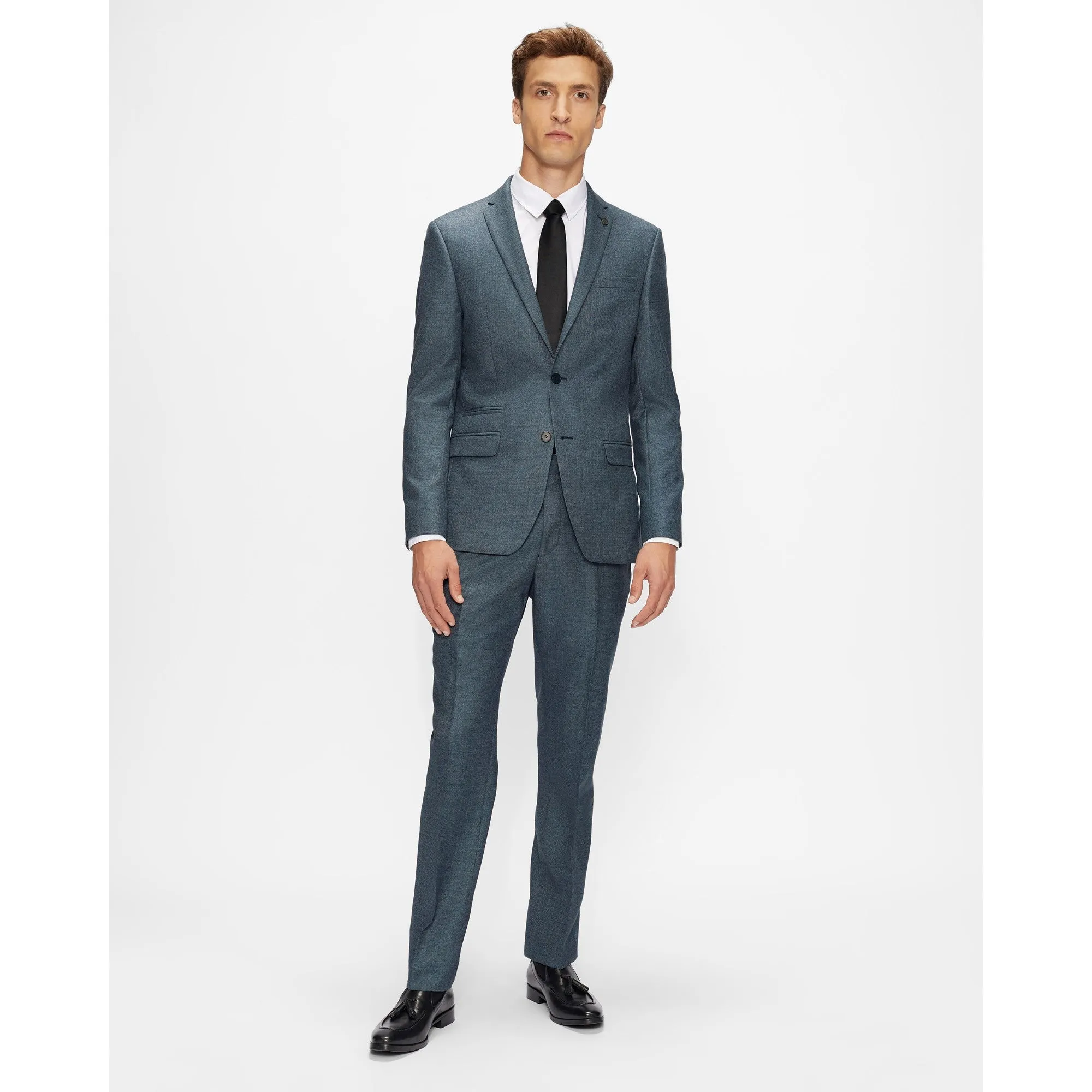 Men Mps-Darlyts-Slim Fit Textured Suit Trouser - Blue