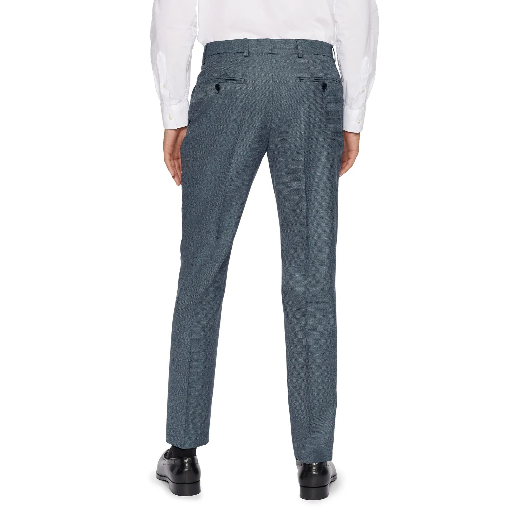 Men Mps-Darlyts-Slim Fit Textured Suit Trouser - Blue