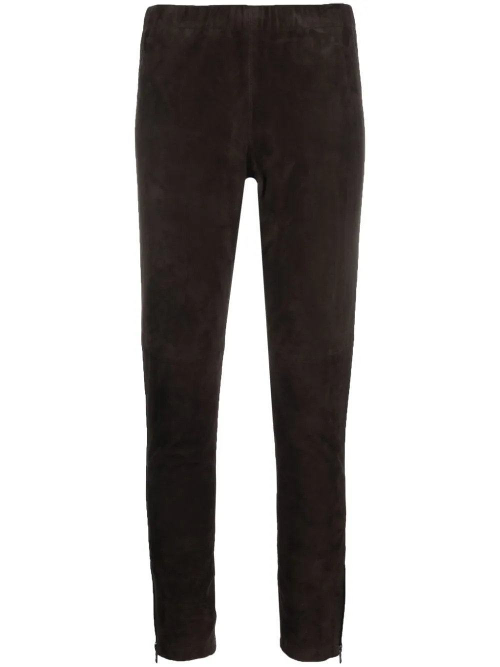 Monet slim-fit suede trousers