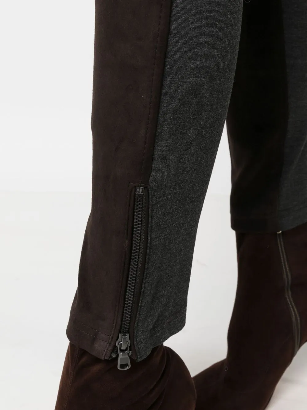 Monet slim-fit suede trousers