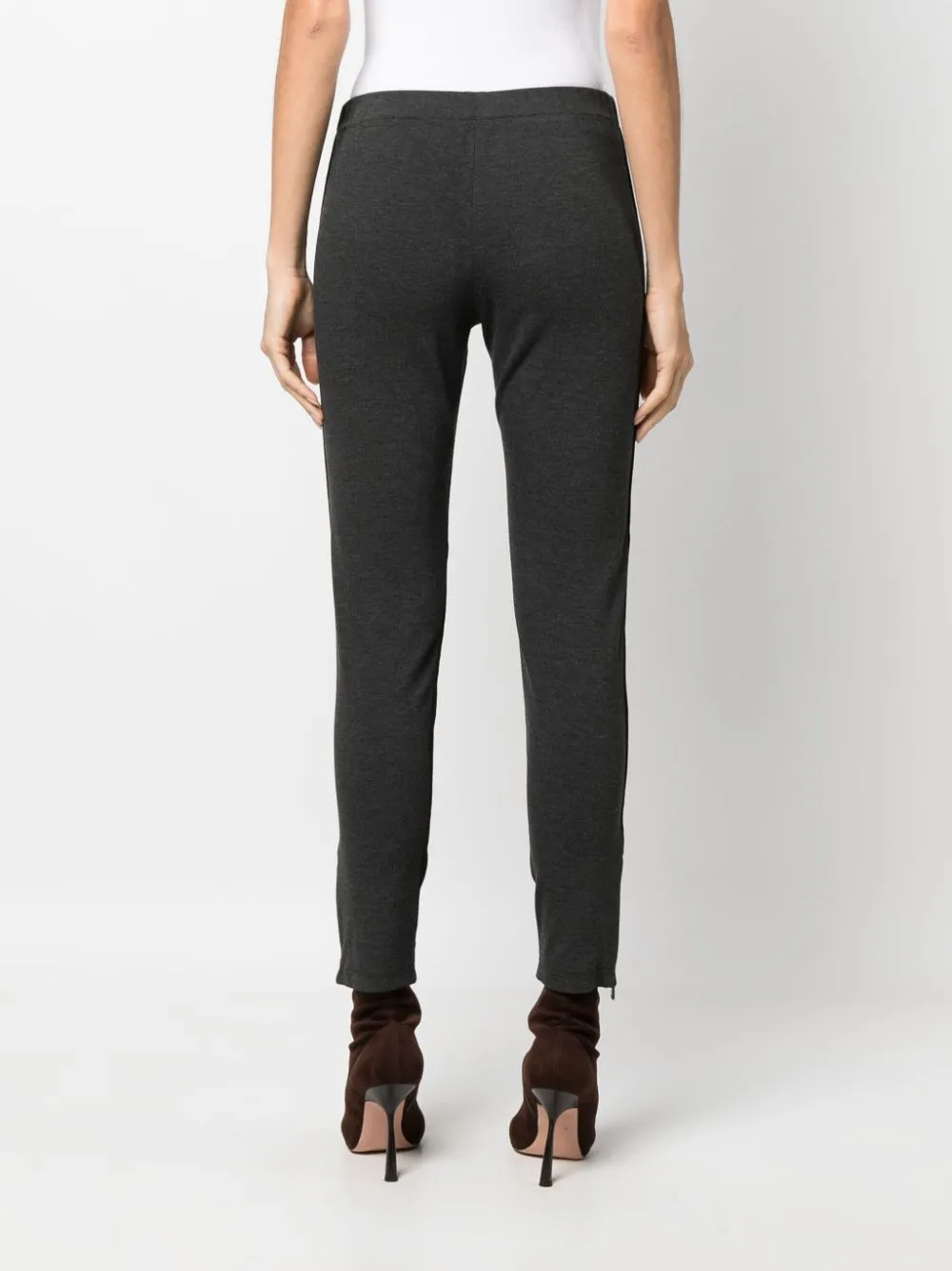 Monet slim-fit suede trousers