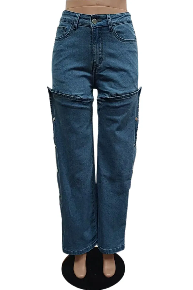 PE097 Hollow Out Denim Jeans