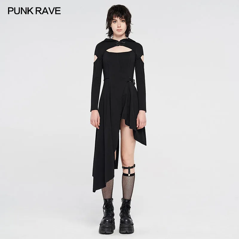 Punk knitted asymmetrical dresses