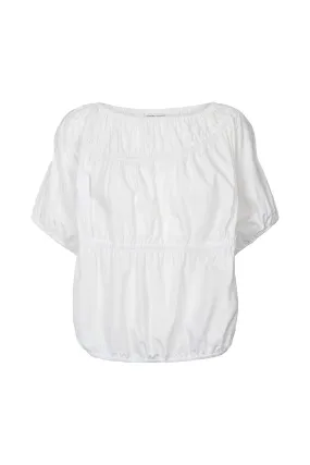 Rabens Saloner Poplin Elasticated Top Lotte White