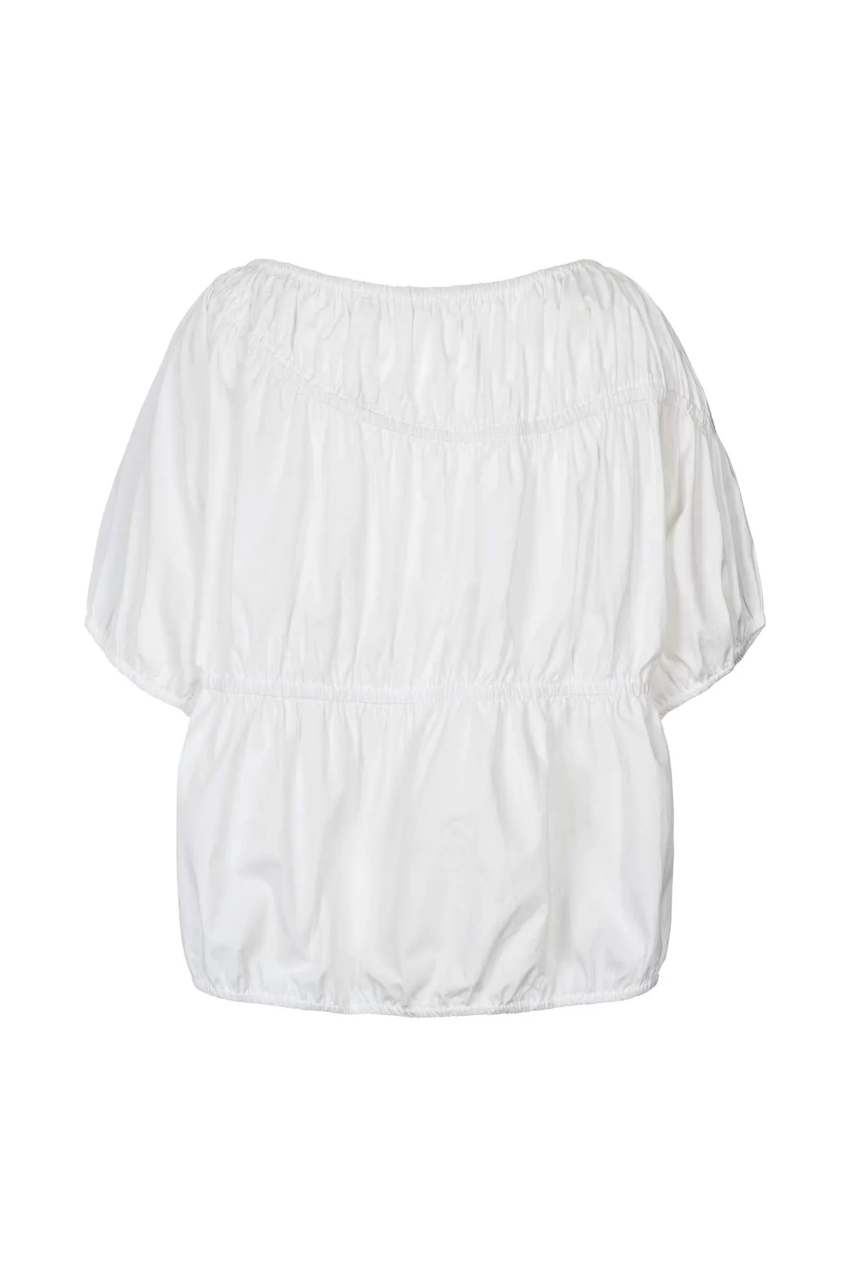 Rabens Saloner Poplin Elasticated Top Lotte White