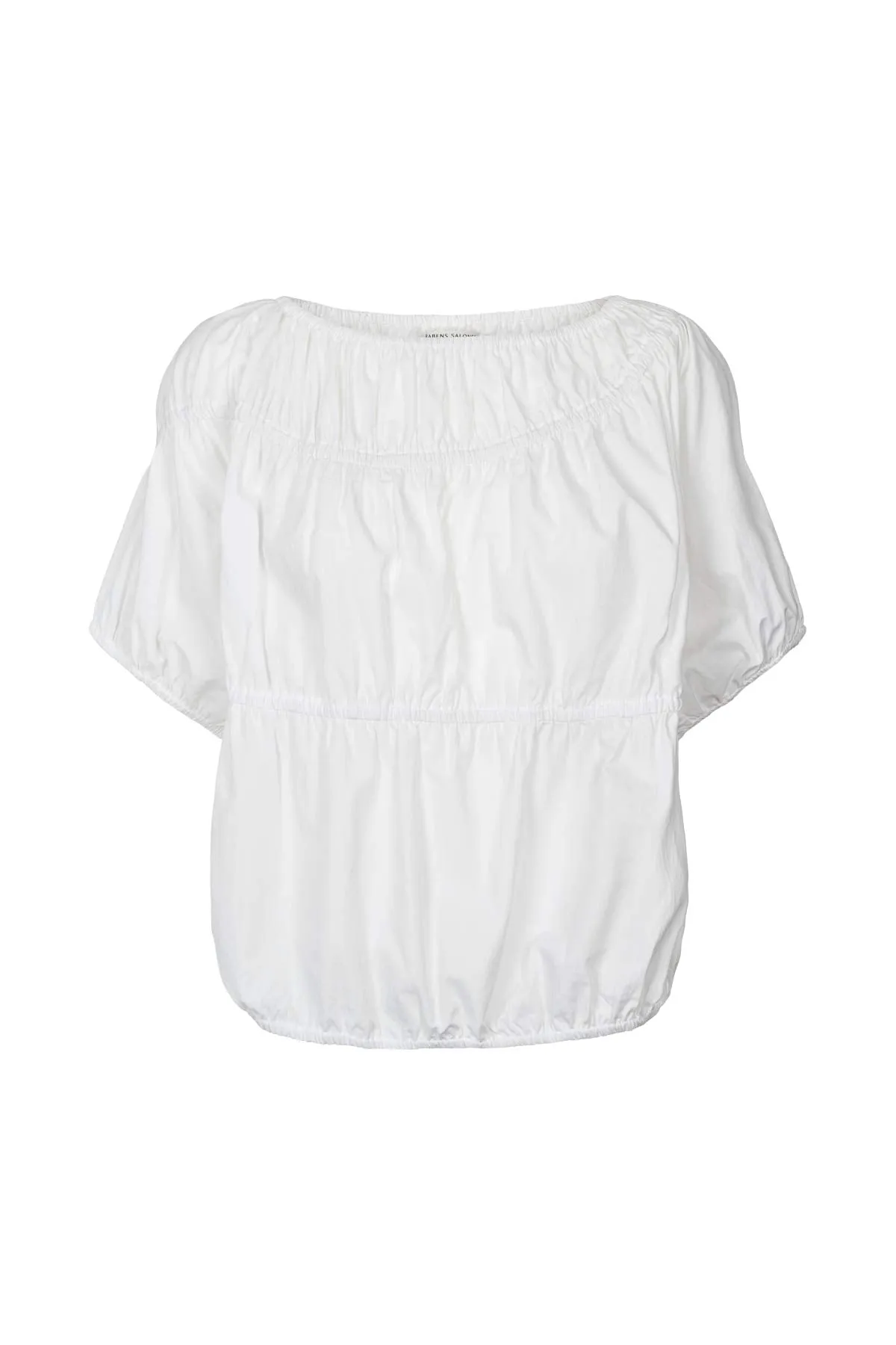 Rabens Saloner Poplin Elasticated Top Lotte White