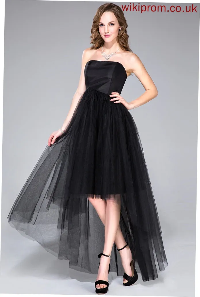 Ruffle Dress Strapless With Taffeta A-Line Homecoming Dresses Josie Asymmetrical Tulle Homecoming