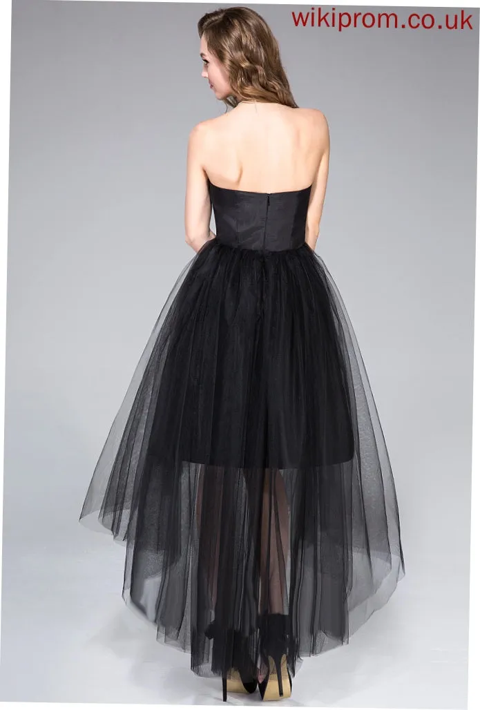 Ruffle Dress Strapless With Taffeta A-Line Homecoming Dresses Josie Asymmetrical Tulle Homecoming