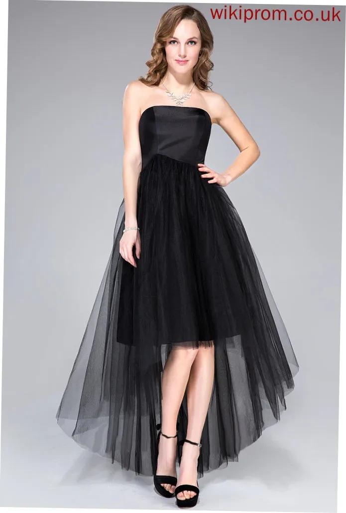 Ruffle Dress Strapless With Taffeta A-Line Homecoming Dresses Josie Asymmetrical Tulle Homecoming