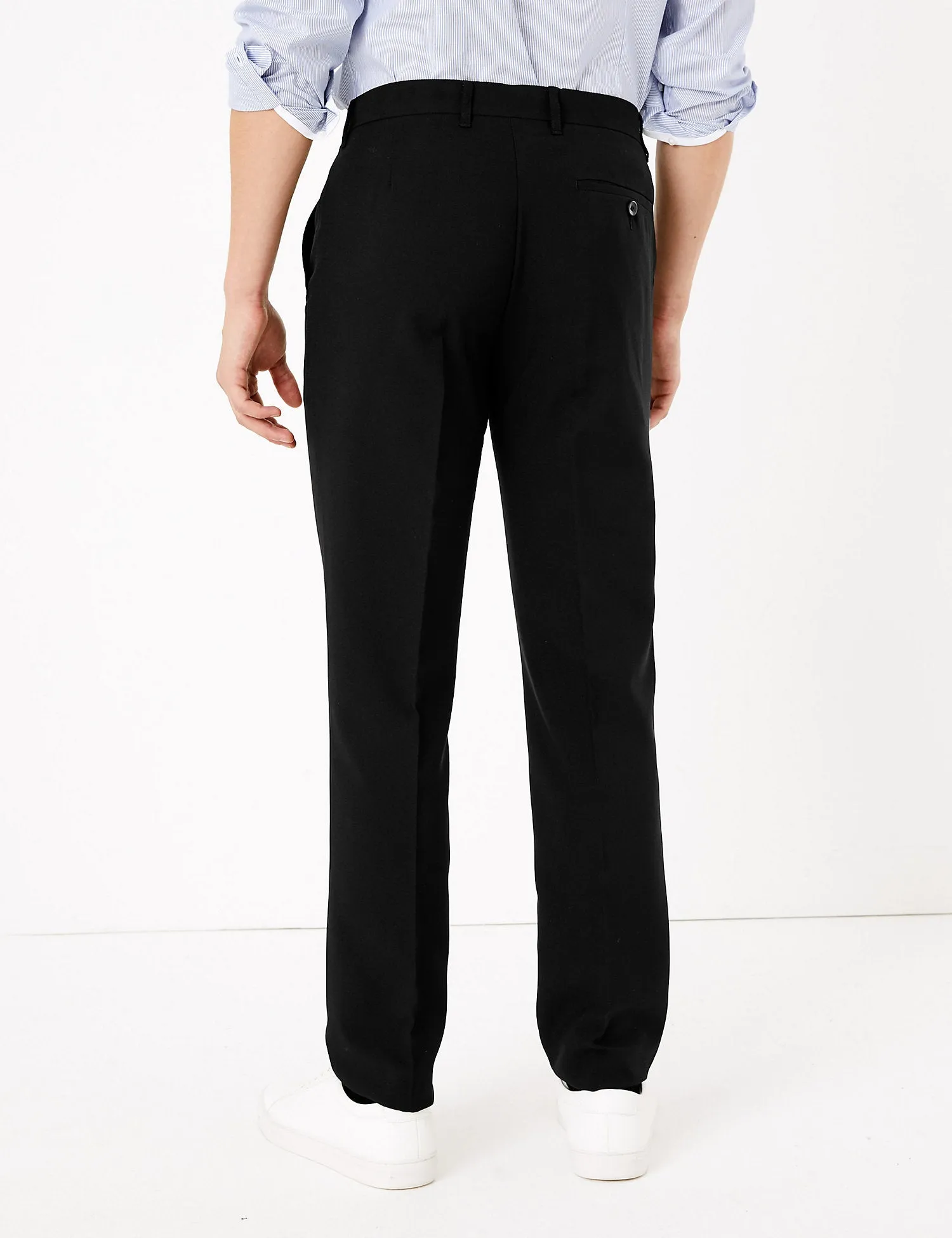 Slim Fit Flat Front Trousers