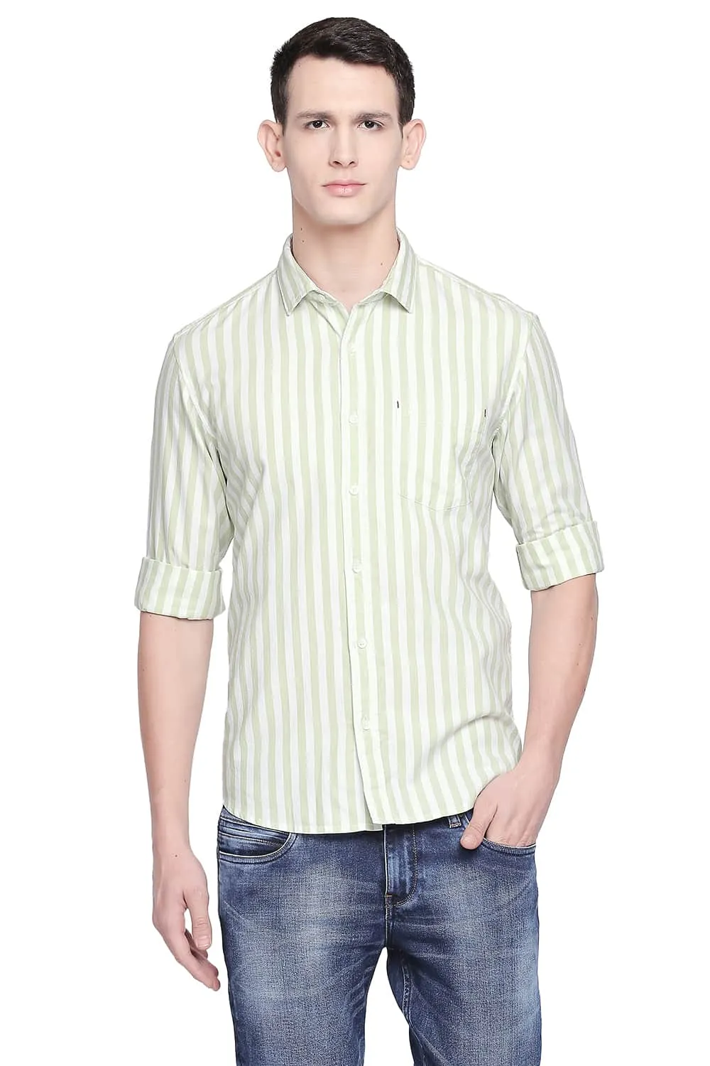 Slim Fit Twill Stripes Shirt