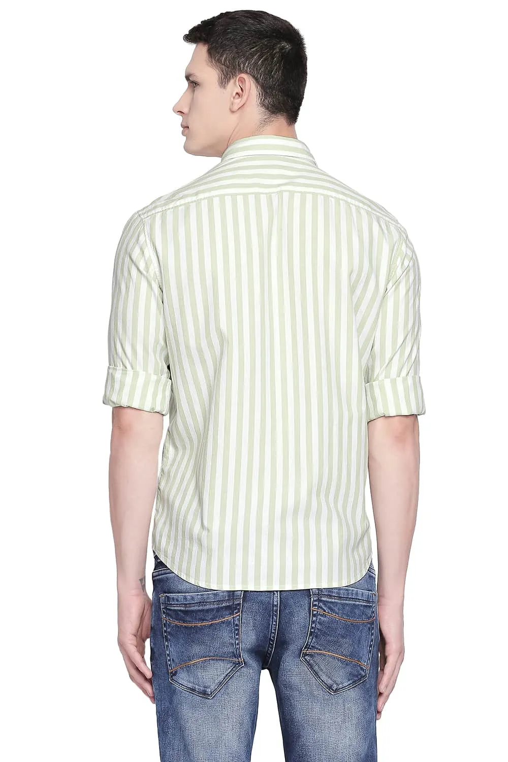 Slim Fit Twill Stripes Shirt