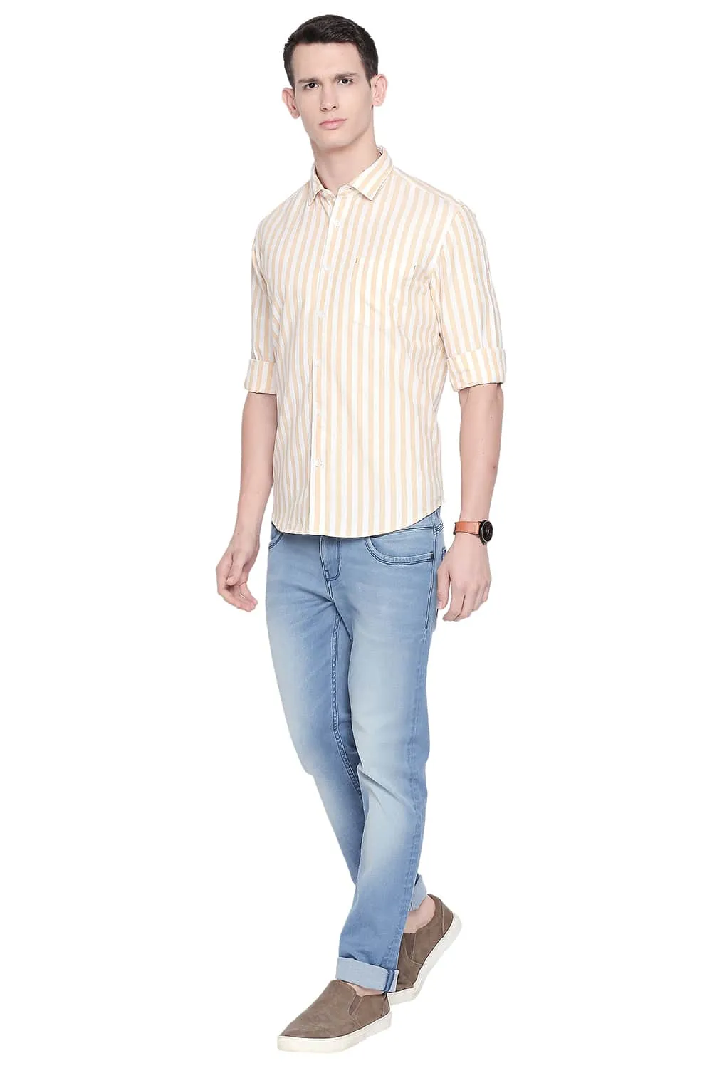 Slim Fit Twill Stripes Shirt