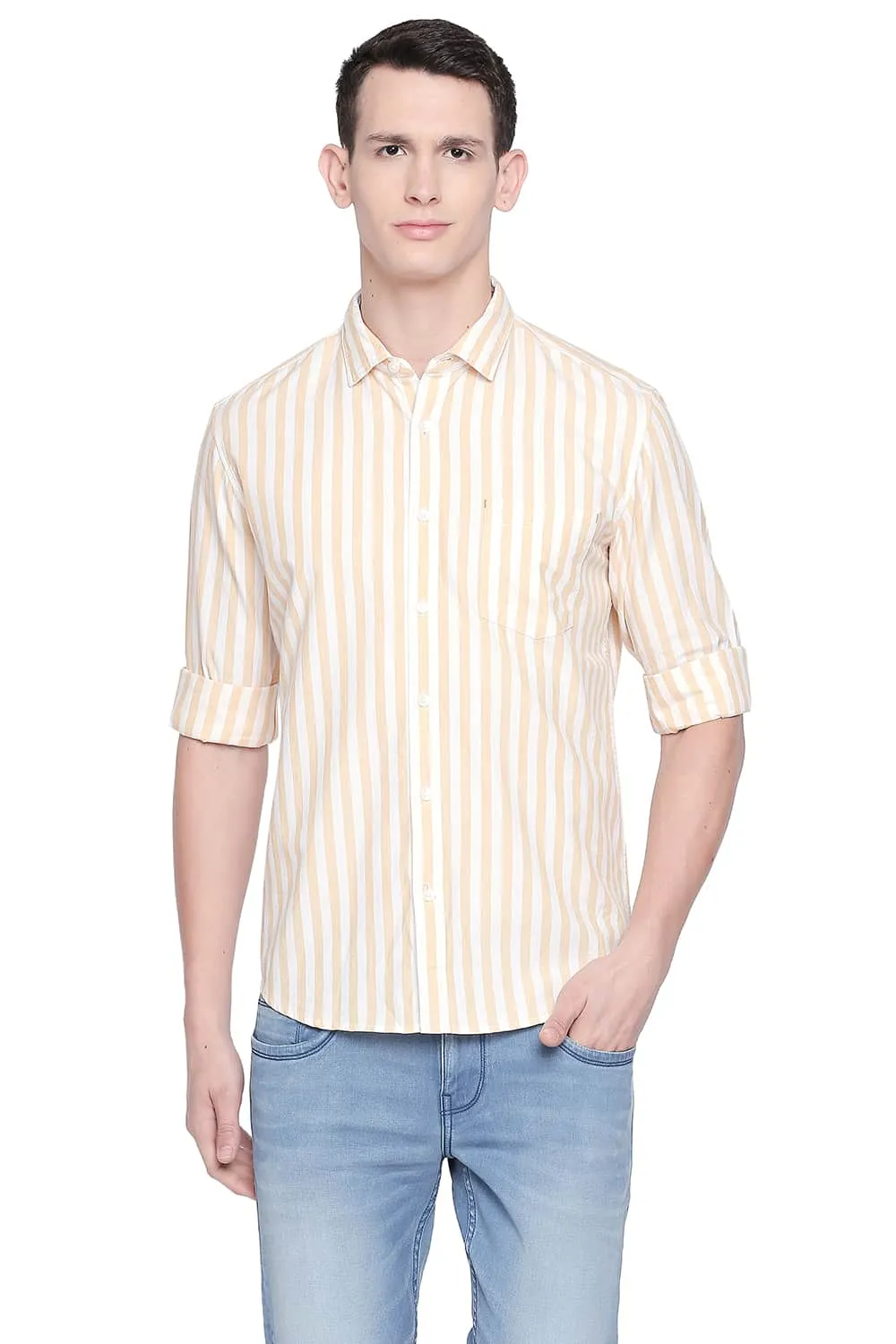 Slim Fit Twill Stripes Shirt