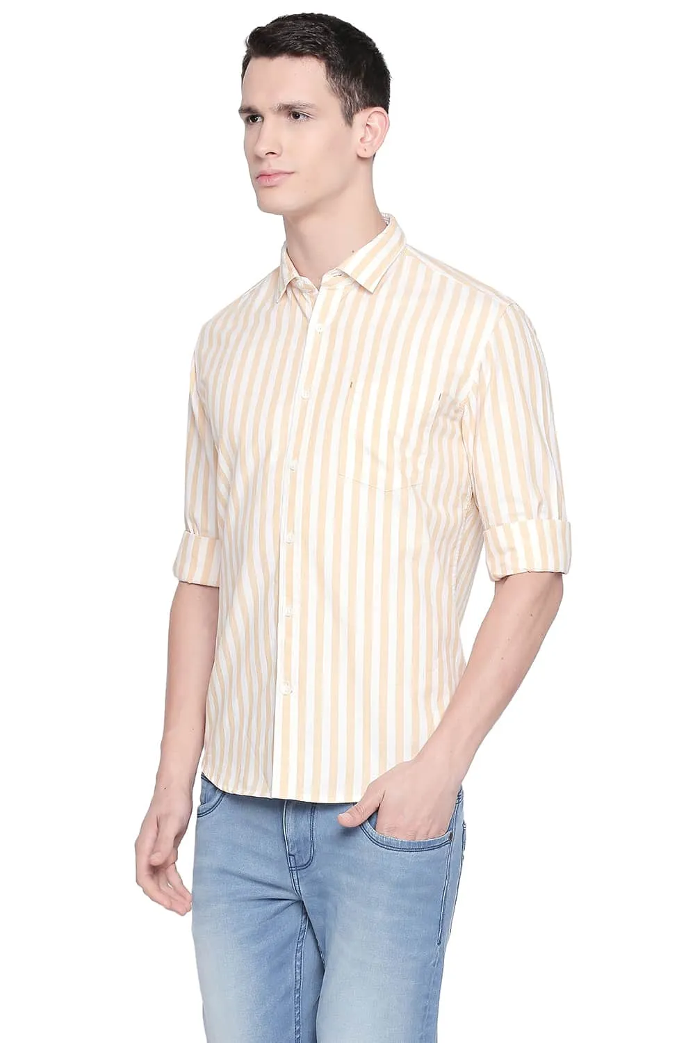 Slim Fit Twill Stripes Shirt