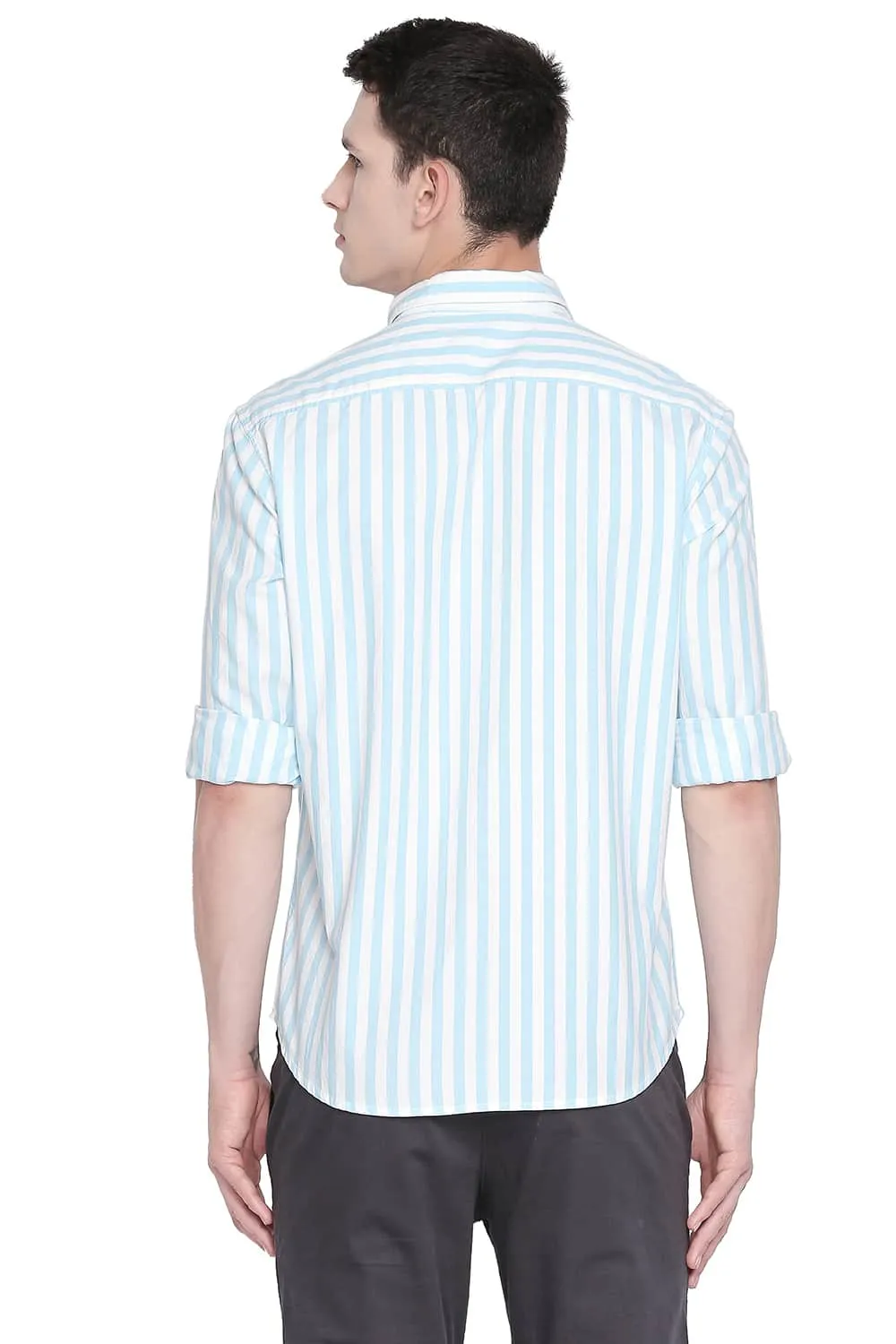 Slim Fit Twill Stripes Shirt