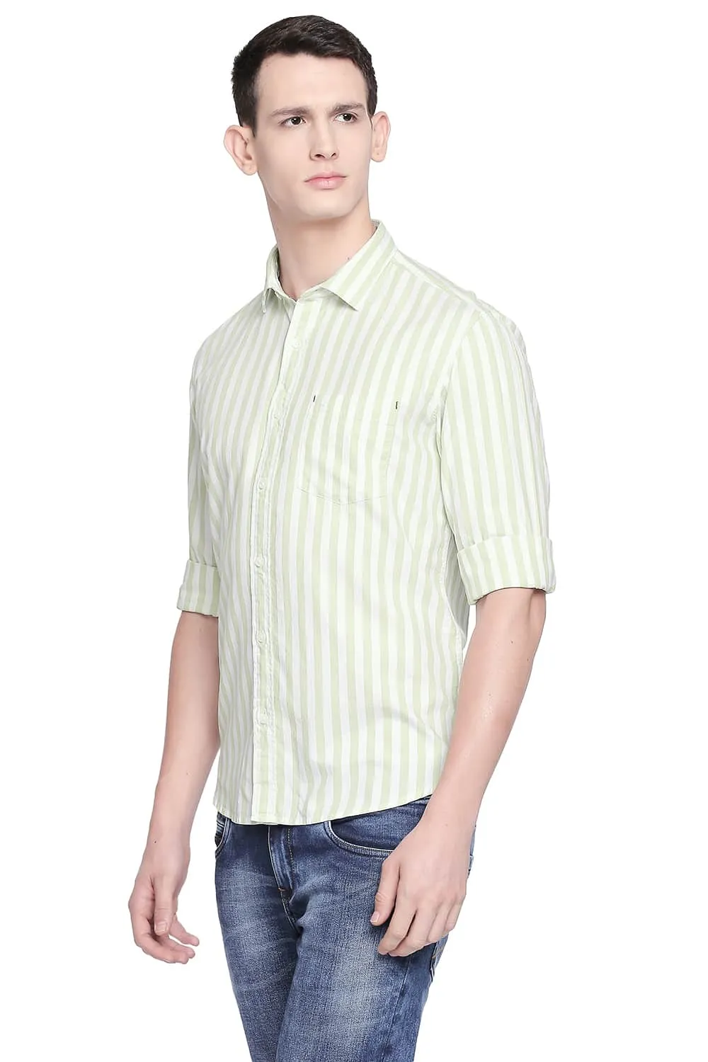 Slim Fit Twill Stripes Shirt