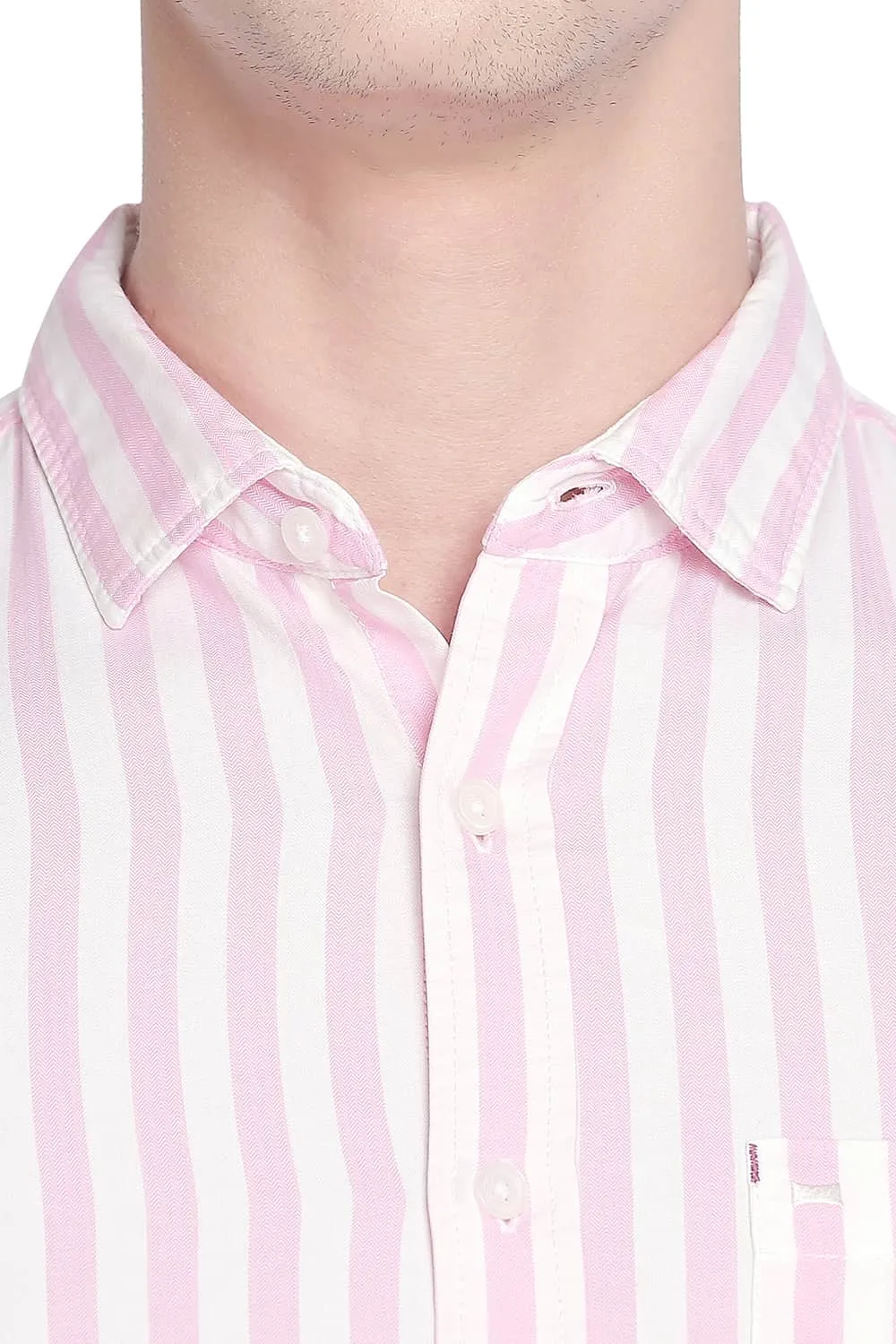 Slim Fit Twill Stripes Shirt