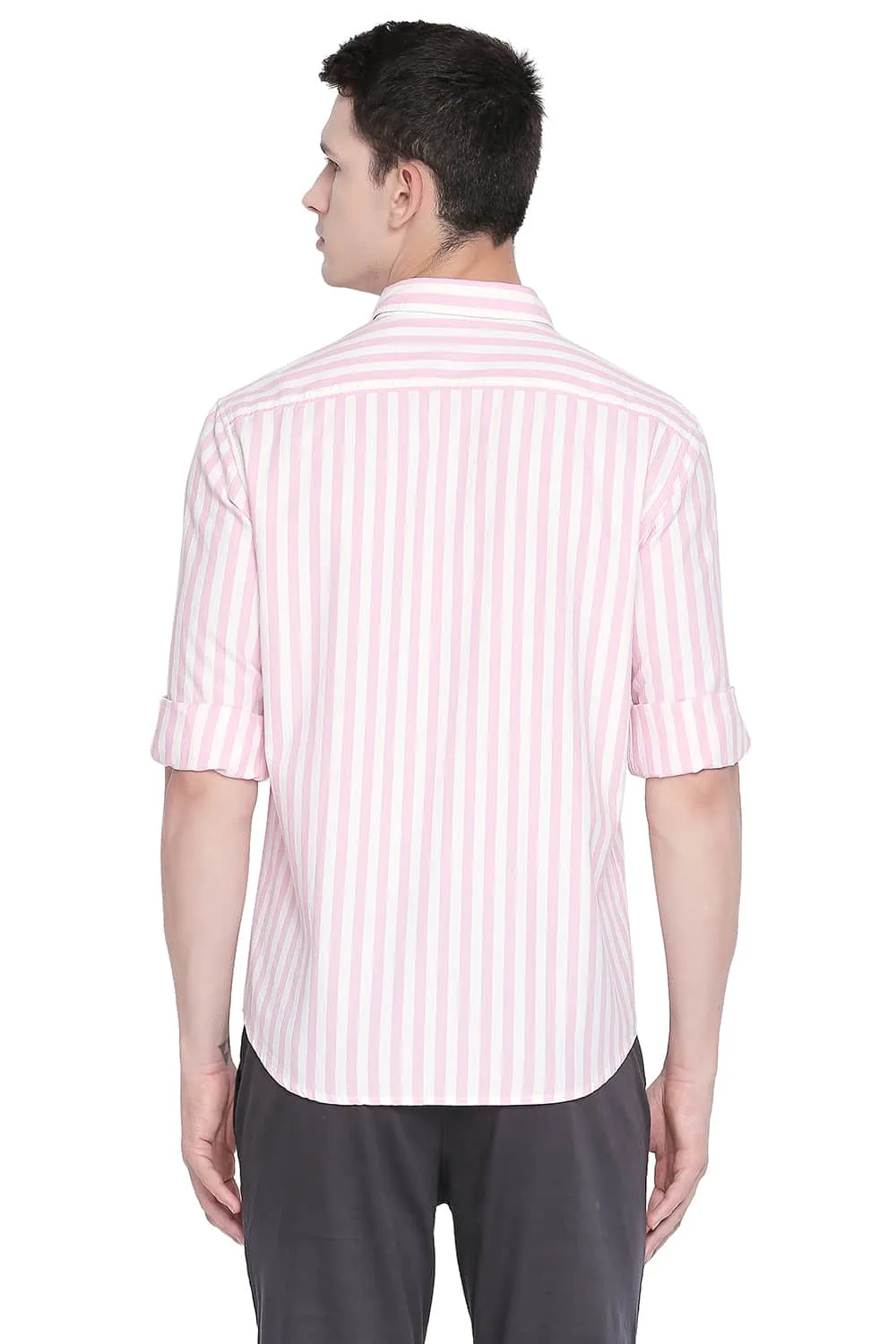 Slim Fit Twill Stripes Shirt