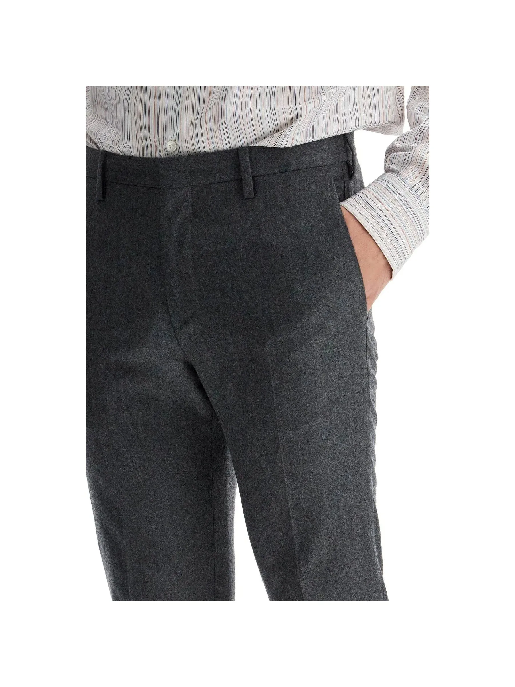 Slim Fit Wool Cashmere Trousers