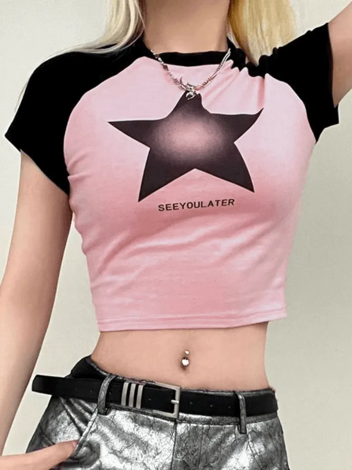 Star Raglan Short Sleeve Tee