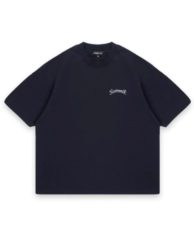 Summit T Shirt Chain Stitch Navy